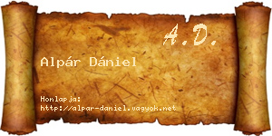 Alpár Dániel névjegykártya